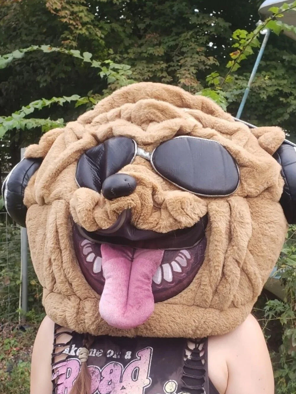Bulldog Beat Cosplay Mascot Halloween Plush Full Head Costume Mask